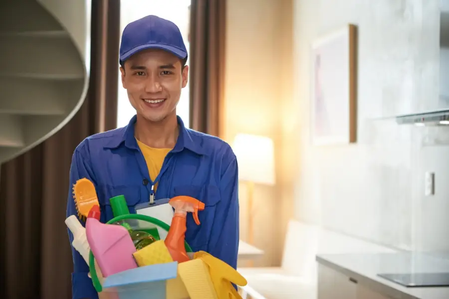 Positive Cleaning Service Worker